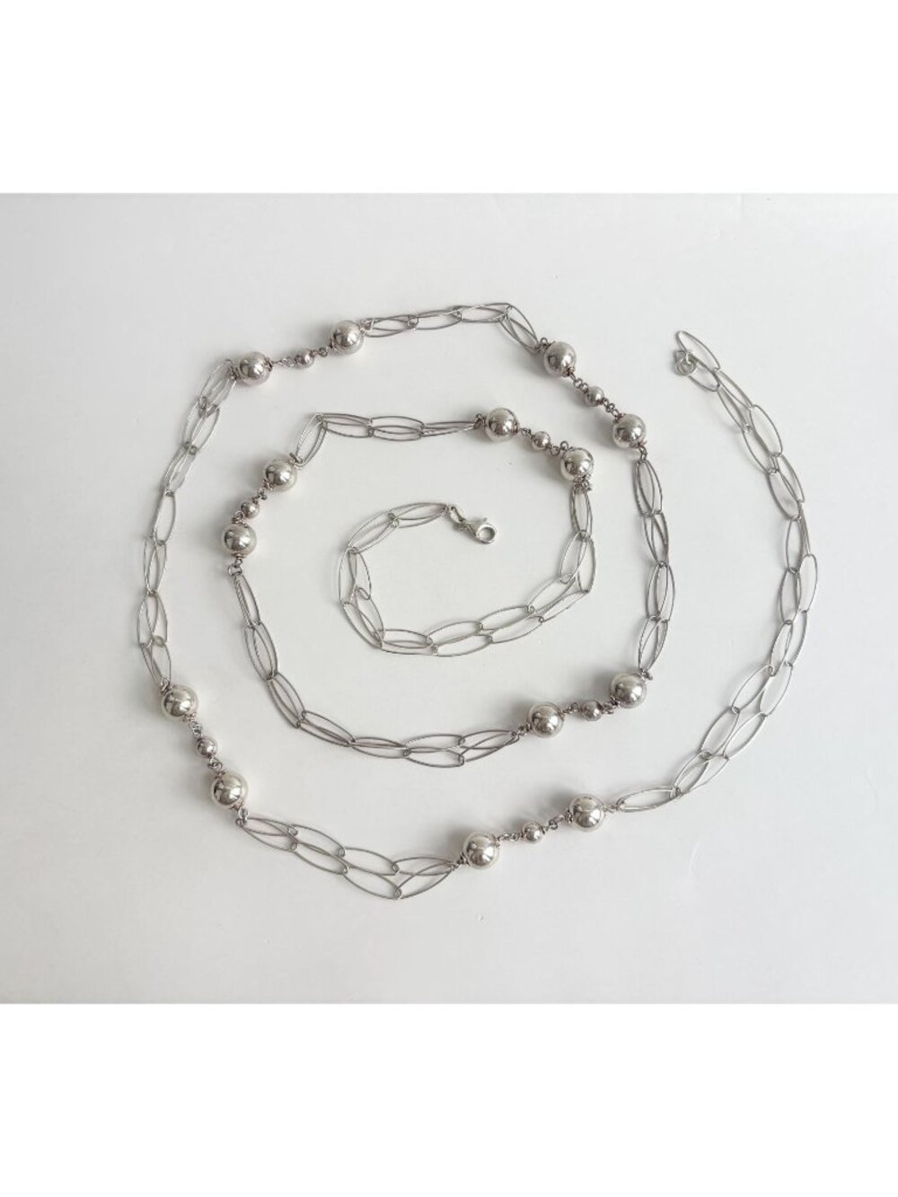 MILOR Italian Made Rare Saturn Link Sterling Silver 925 Vintage Necklace
